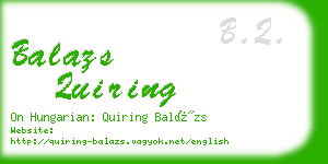 balazs quiring business card